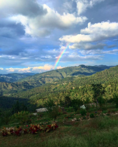 Rainbow at The Orchard Uttarakhand summer getaway
